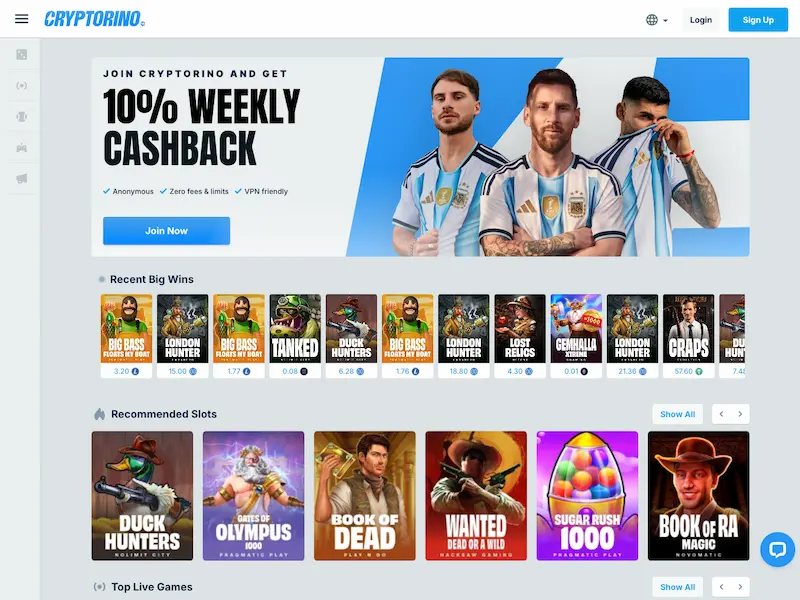cryptorino casino homepage